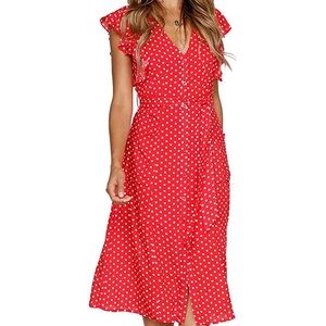 NWOT - Red polka dot swing dress